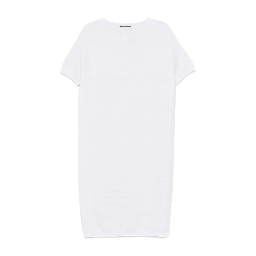 Fabiana Filippi Witte Crew Neck Jurk Korte Mouwen White Dames