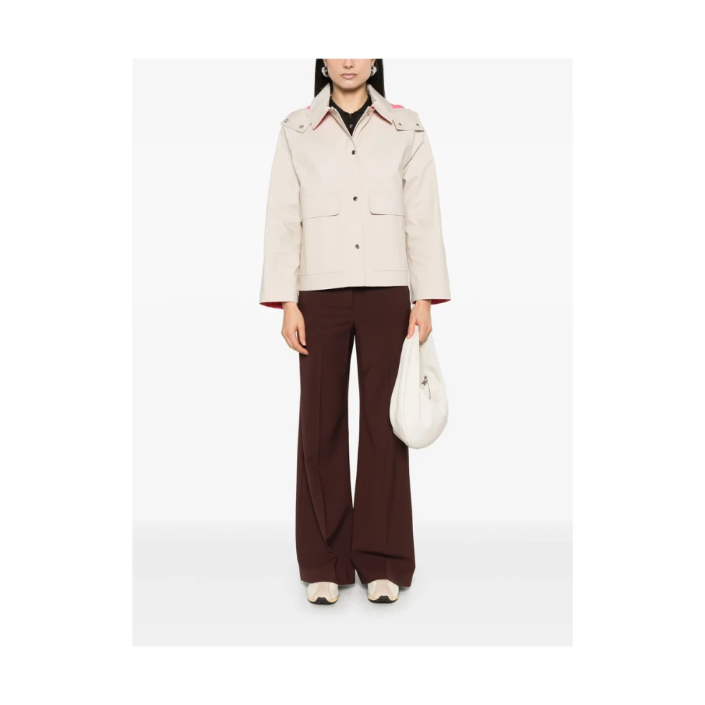 Yves Salomon Beige Front Press-Stud Outerwear Beige Dames