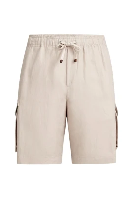 Linen and Cotton Drill Bermuda Shorts