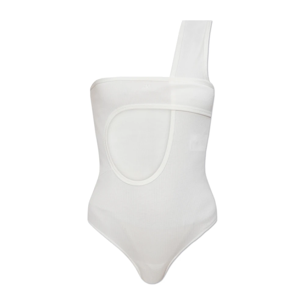 Courrèges Een-shoulder bodysuit White Dames