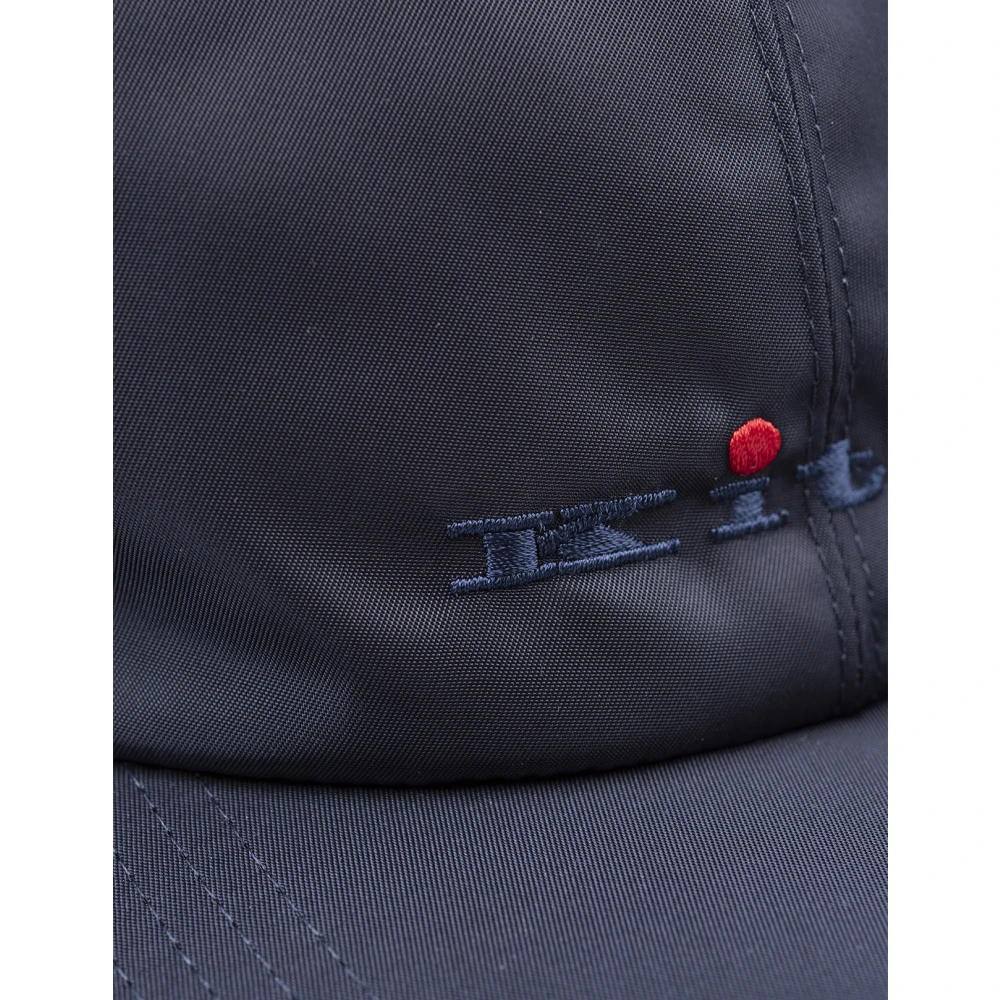 Kiton Blauwe Nylon Katoen Interieur Jas Blue Heren