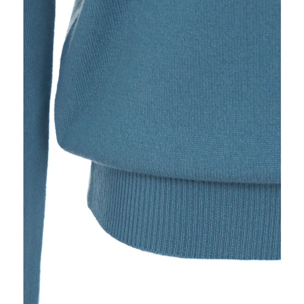 Gender Merino Cashmere Crew Neck Pullover Blue Heren
