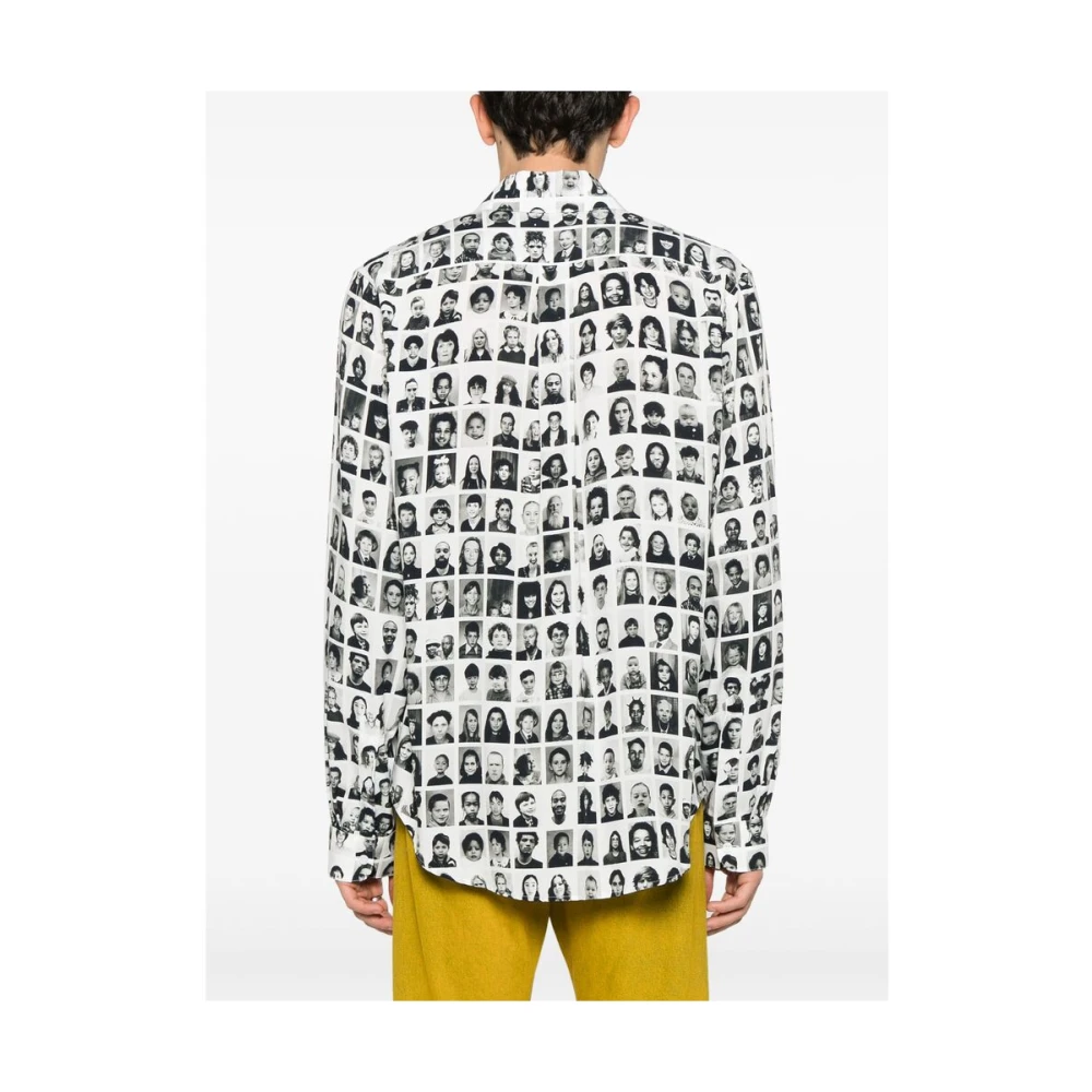 Martine Rose Witte Overhemd met Knoopsluiting en Plooidetail Black Heren