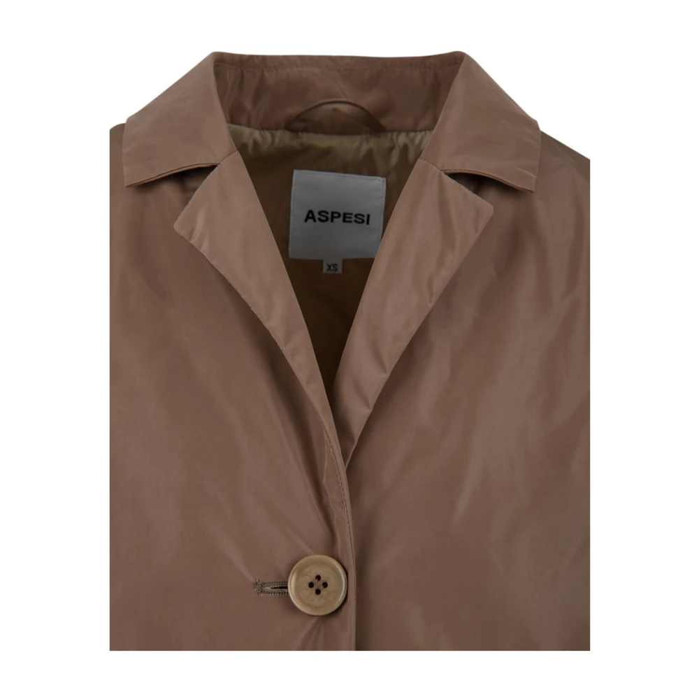 Aspesi Kameeljassen met lage schouder en revers kraag Brown Dames