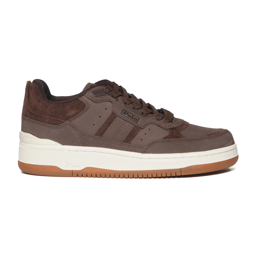 Polo Ralph Lauren Leren Sport Sneakers Heren Schoenen Bruin