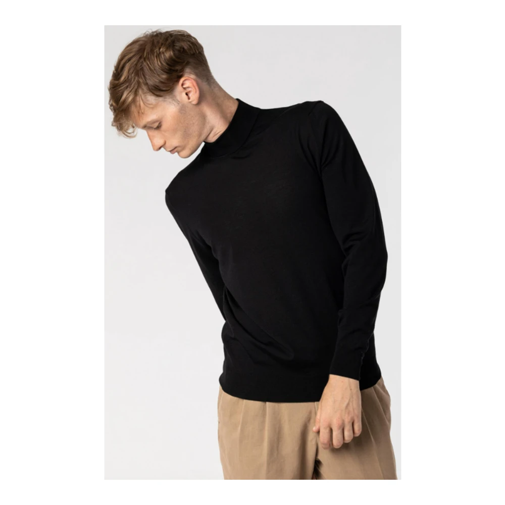 Drumohr Zwarte wollen coltrui Black Heren