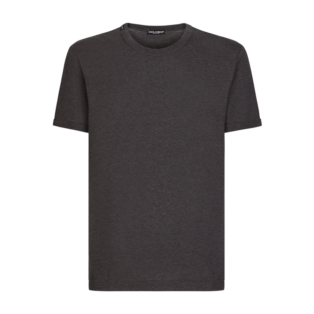 Dolce & Gabbana Men's Gray T-Shirts, 3XL, Casual Cotton T-Shirt In Black