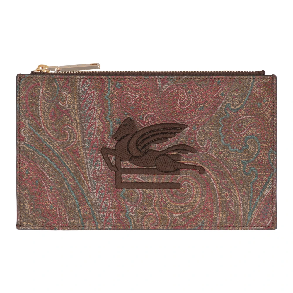Etro Multicolor Logo Print Flat Pouch - Female - Clutches - One Size - Bags