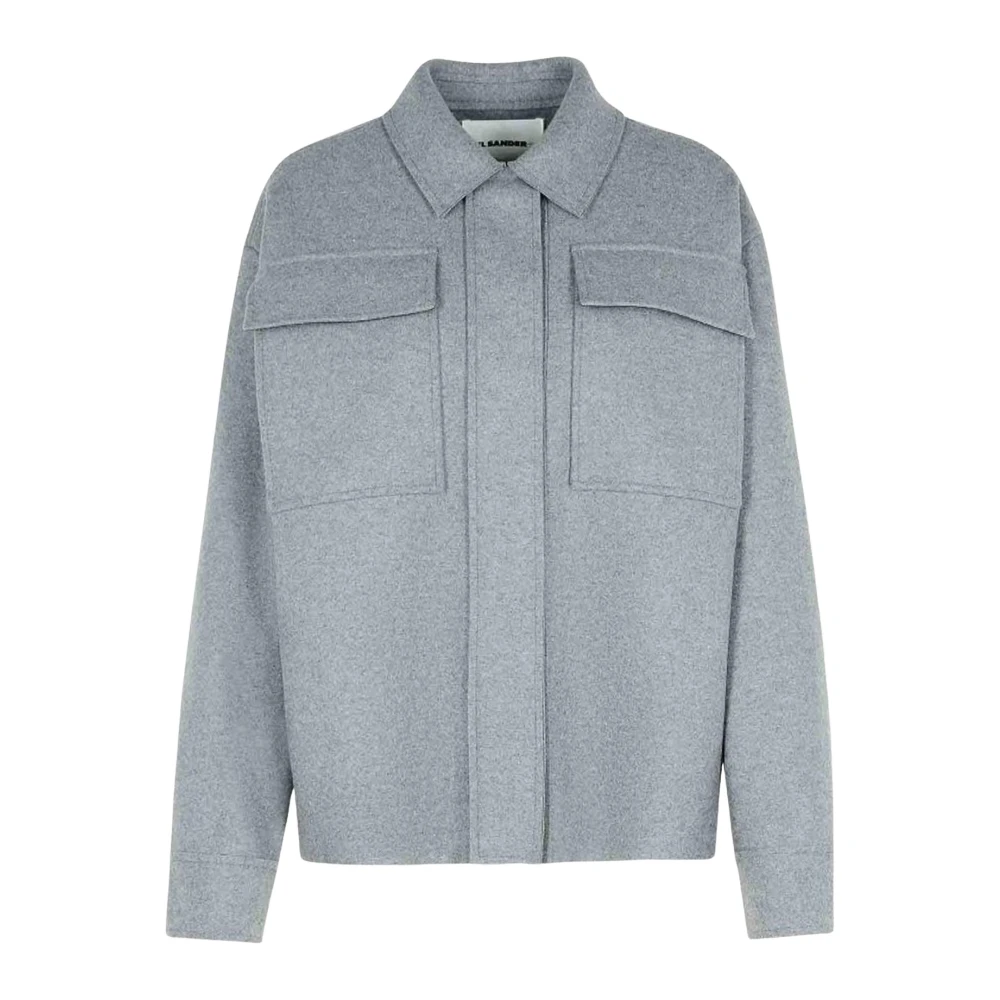 Jil Sander Lange Mouw Polo Shirt Blue Dames