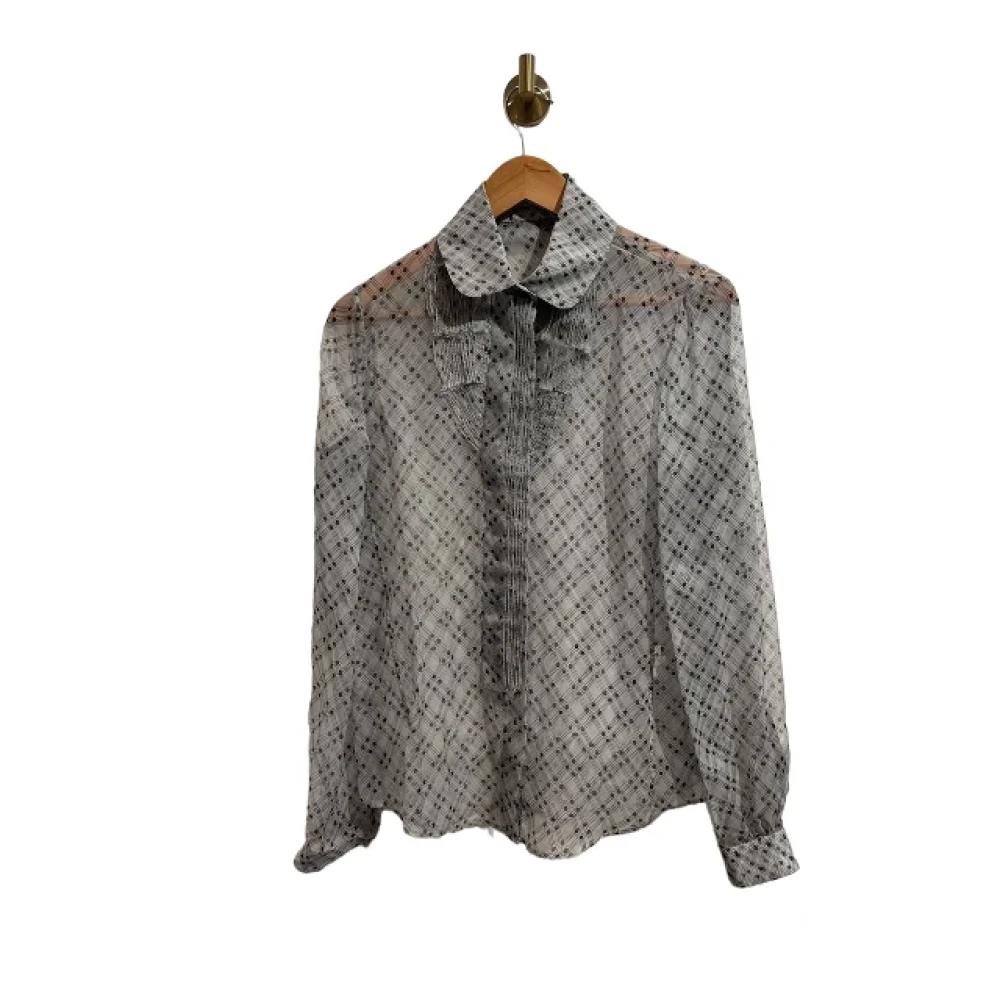 Valentino Vintage Pre-owned Silk tops Gray Dames