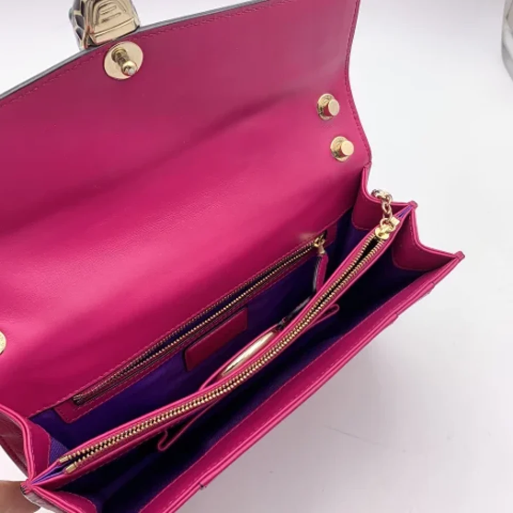 Bvlgari Vintage Pre-owned Leather shoulder-bags Pink Dames