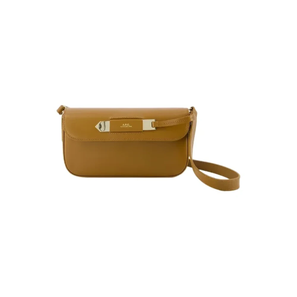 A.p.c. Leather clutches Brown Dames