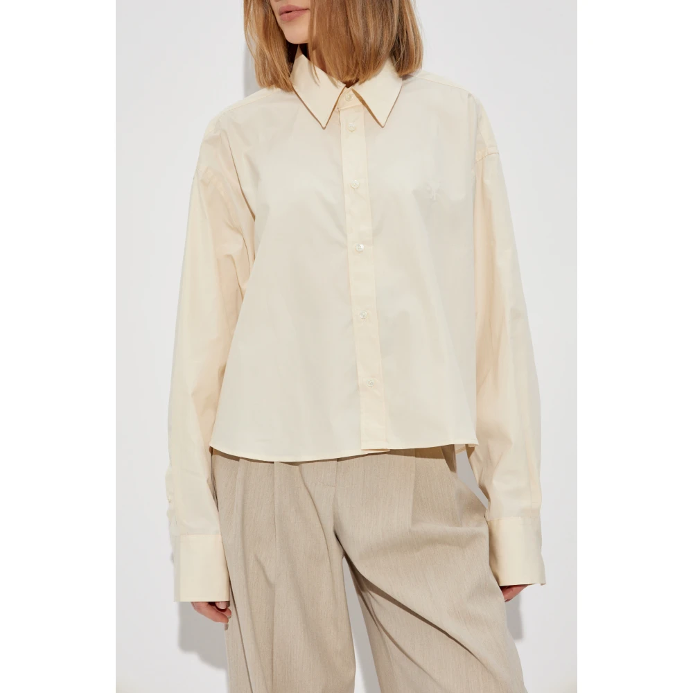 Ami Paris Overhemd met logo Beige Dames