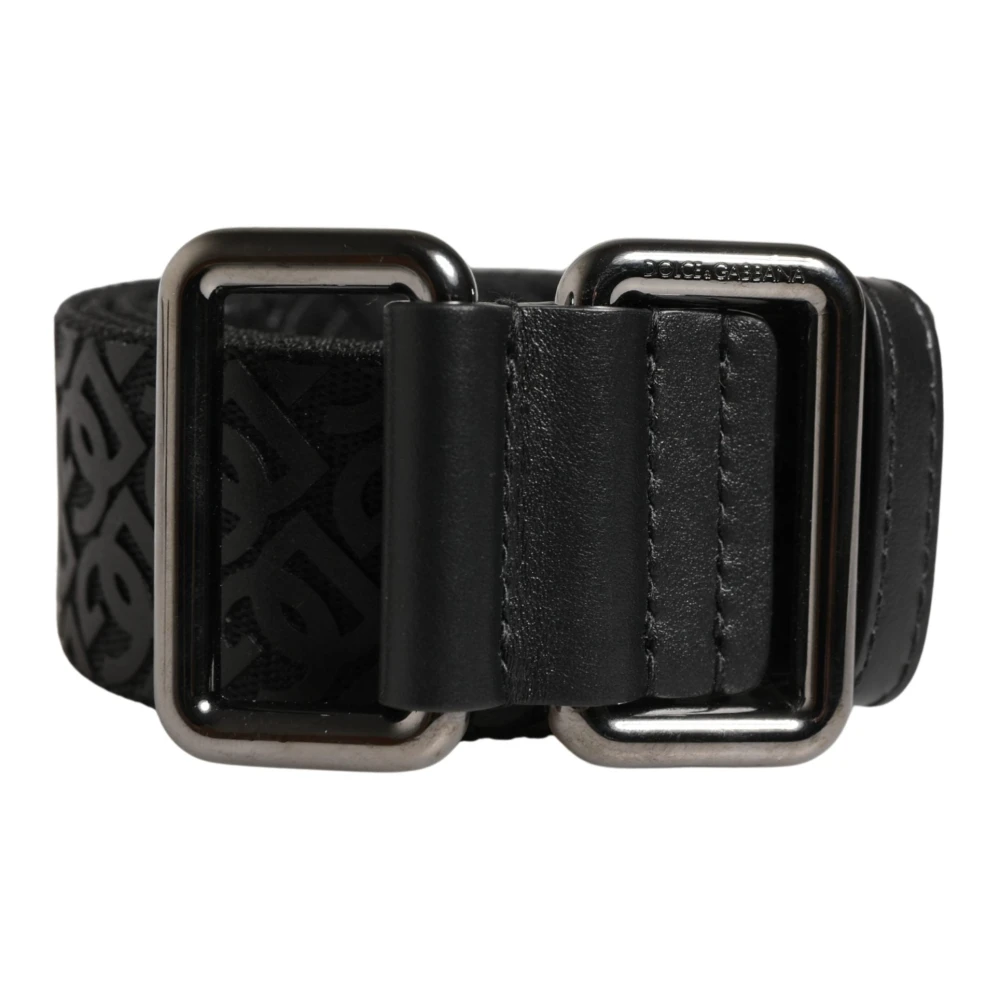 Dolce & Gabbana Women's Black Logo Metal Buckle Belt