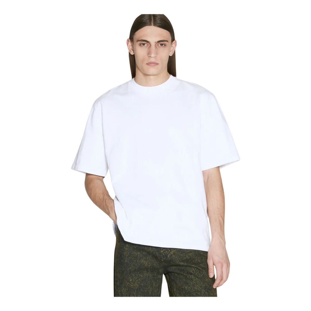 Marni katoenen oversized t-shirt met patches White Heren