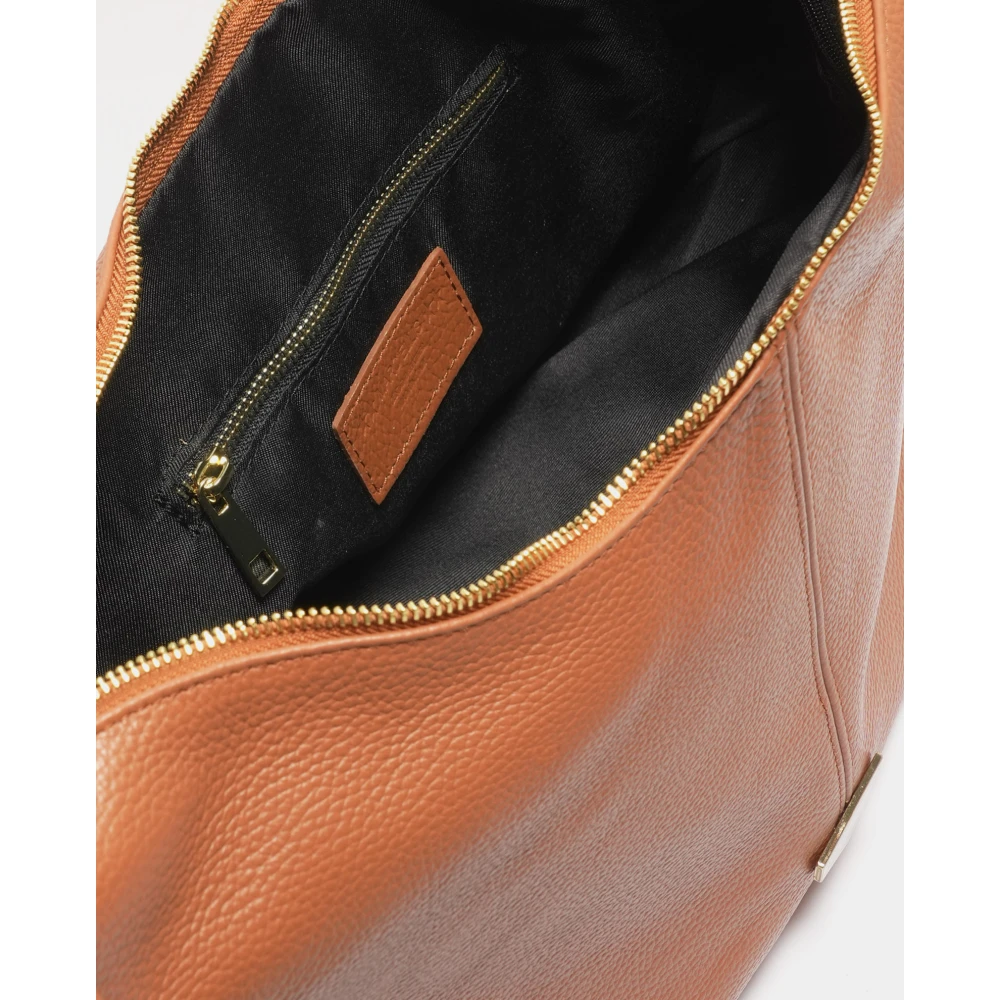 Marc Ellis Bruin leren schoudertas met ketting Brown Dames