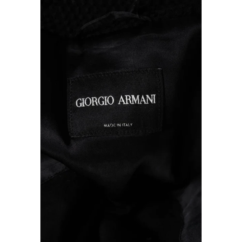 Armani Pre-owned Wool outerwear Black Heren