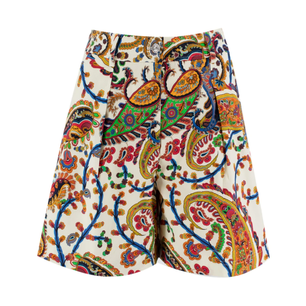 Etro Women's Multicolor Casual Shorts, Xs, Paisley Jacquard Bermuda Shorts