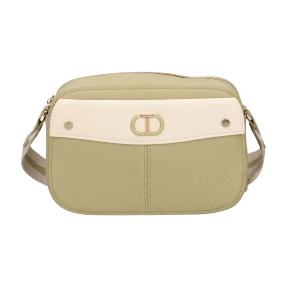 Twinset Groene Shoppingtas met Ovaal T Logo Green Dames