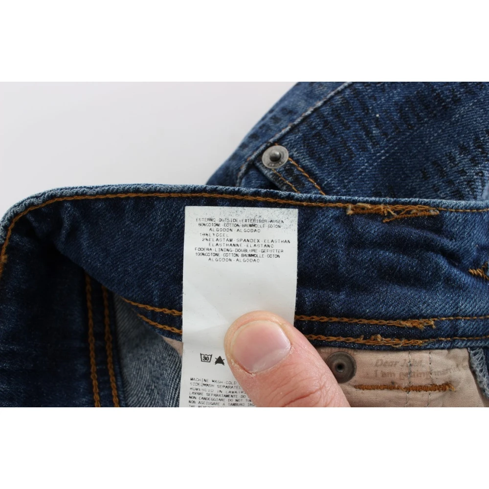 John Galliano Elegante Bootcut Denim Jeans Blue Wash Blue Dames