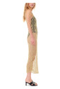 robe-midi-texturee-metallisee-a-col-v-profond