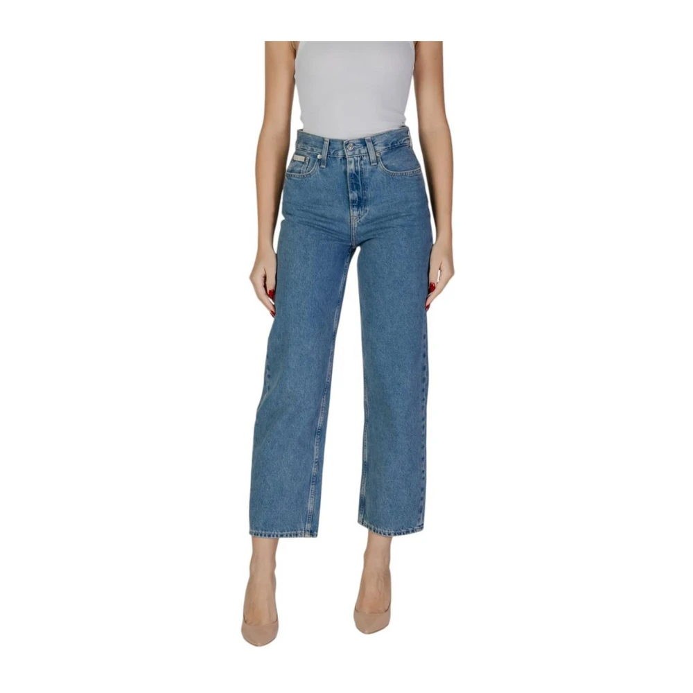 Calvin Klein Jeans Bomull Mom Jeans Kollektion Vår/Sommar Blue, Dam