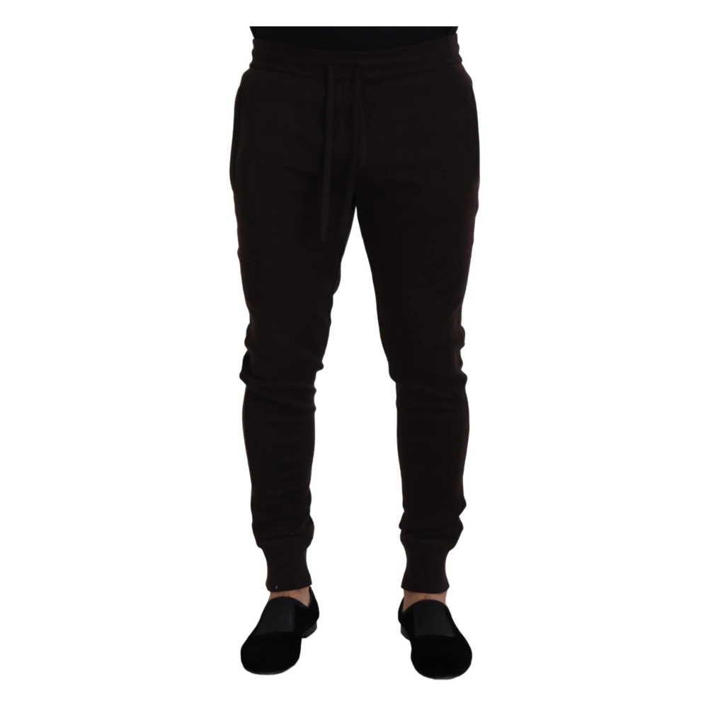 Dolce & Gabbana , Sweatpants, Male, Brown, 2XL, Cashmere Drawstring Trousers