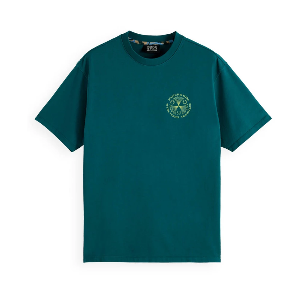Scotch & Soda Artwork Relaxed Fit T-shirt Green Heren