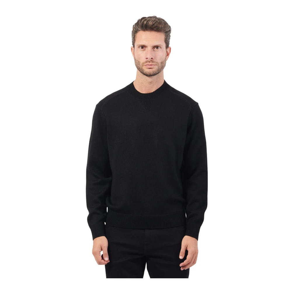 Armani Exchange Zwarte Crewneck Sweater Basic Veelzijdig Black Heren