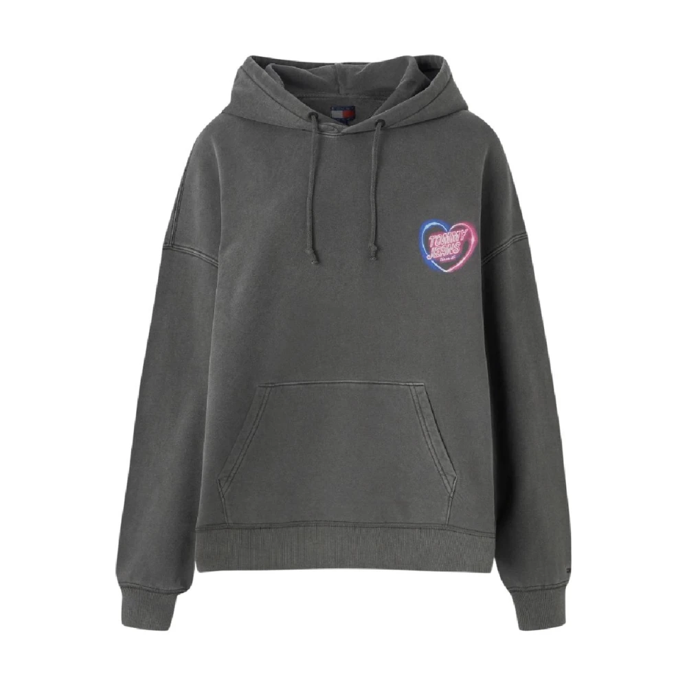 Tommy Hilfiger Women's Gray Neon Heart Hoodie Sweatshirt - Hoodies - Xs - Sweatshirts & Hoodies