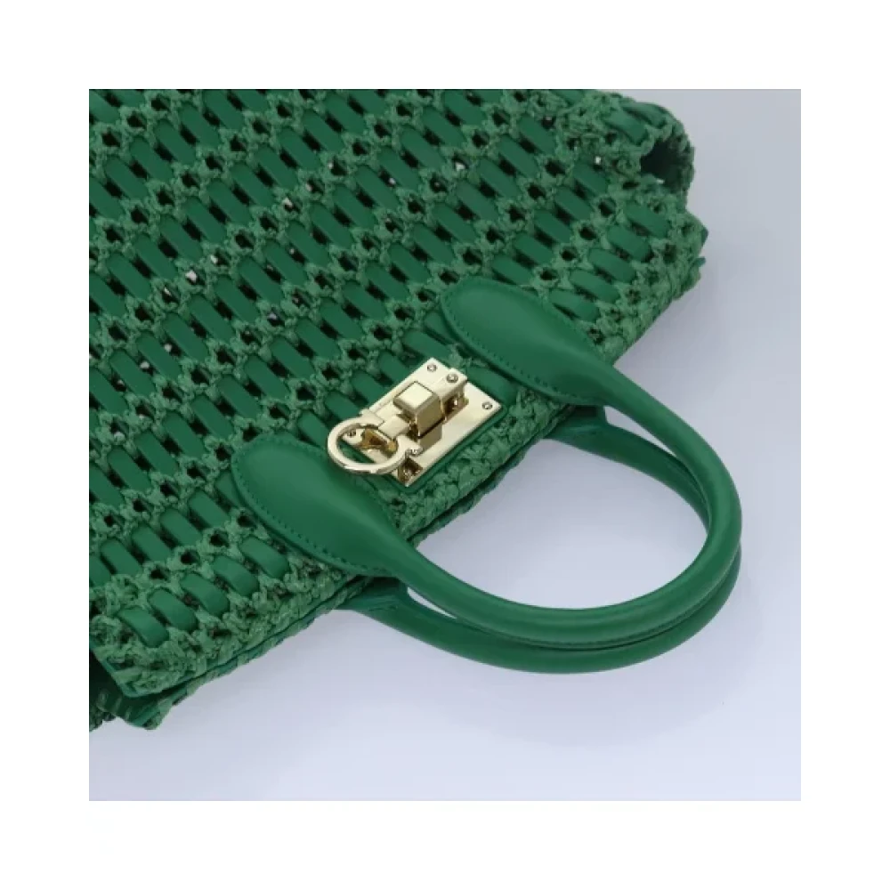 Salvatore Ferragamo Pre-owned Leather handbags Green Dames