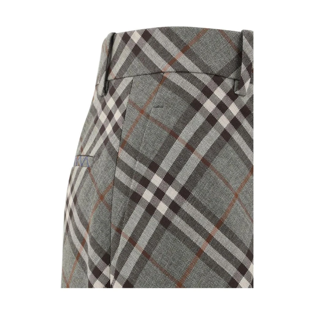 Burberry Wijd uitlopende geruite pantalon Gray Dames