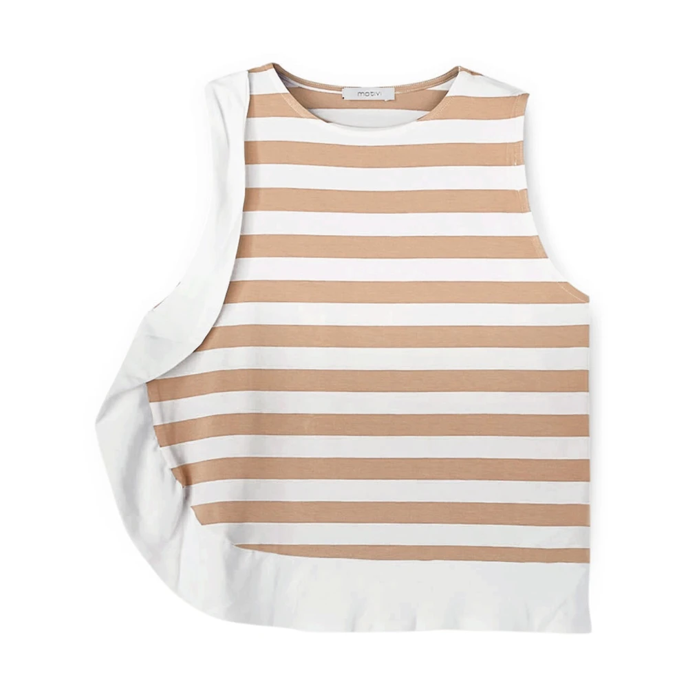 Motivi Gestreept Top met Ruches Multicolor Dames
