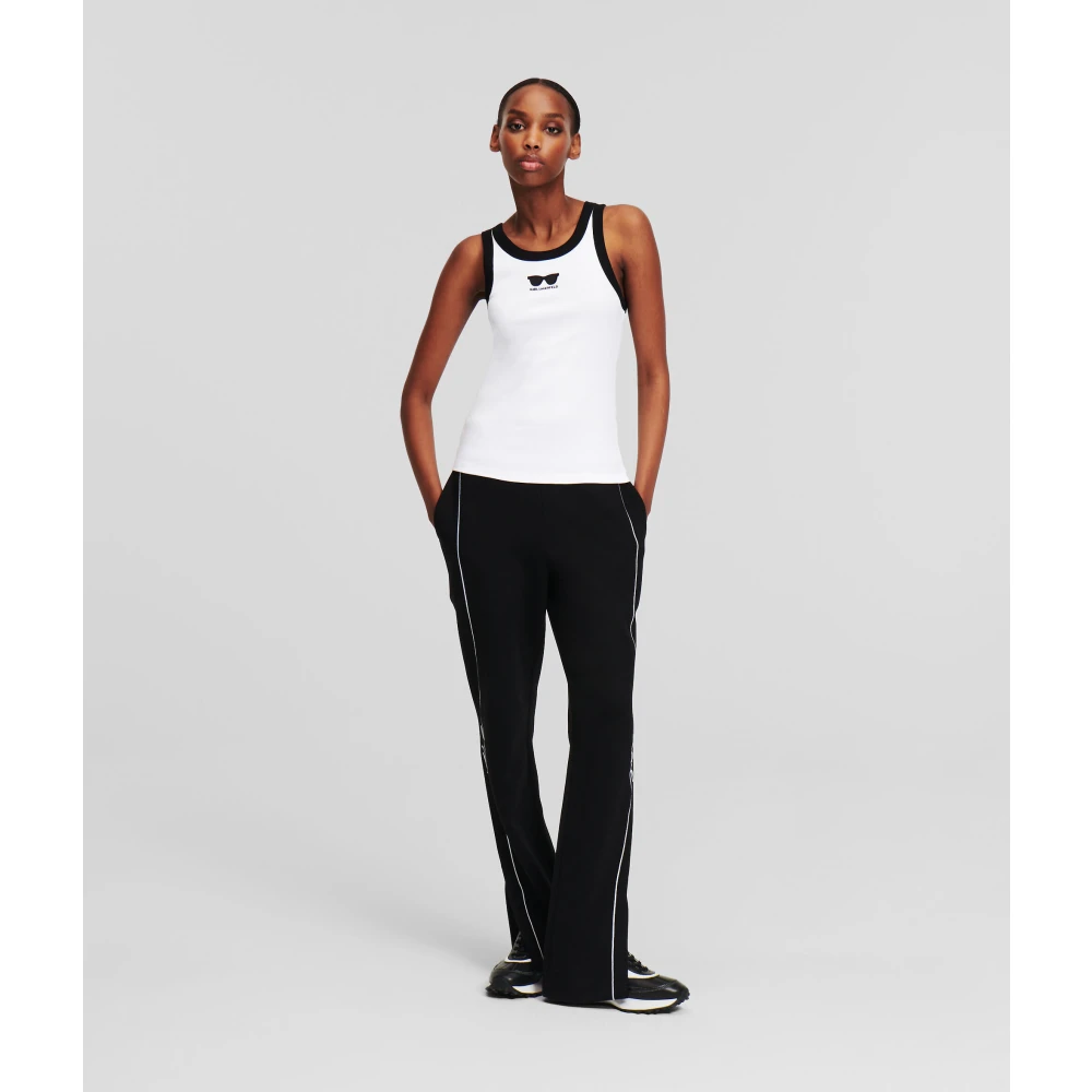 Karl Lagerfeld Dames T-shirt met contrastafwerking White Dames