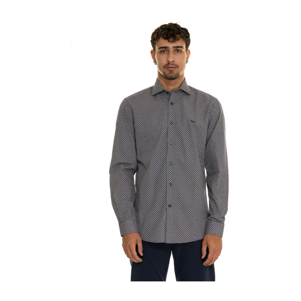 Harmont & Blaine Blauwe Overhemden voor Mannen Aw24 Gray Heren