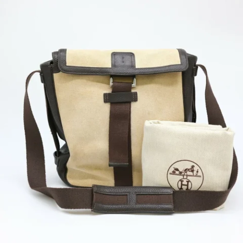 Hermès Vintage Pre-owned Fabric shoulder-bags Beige Dames