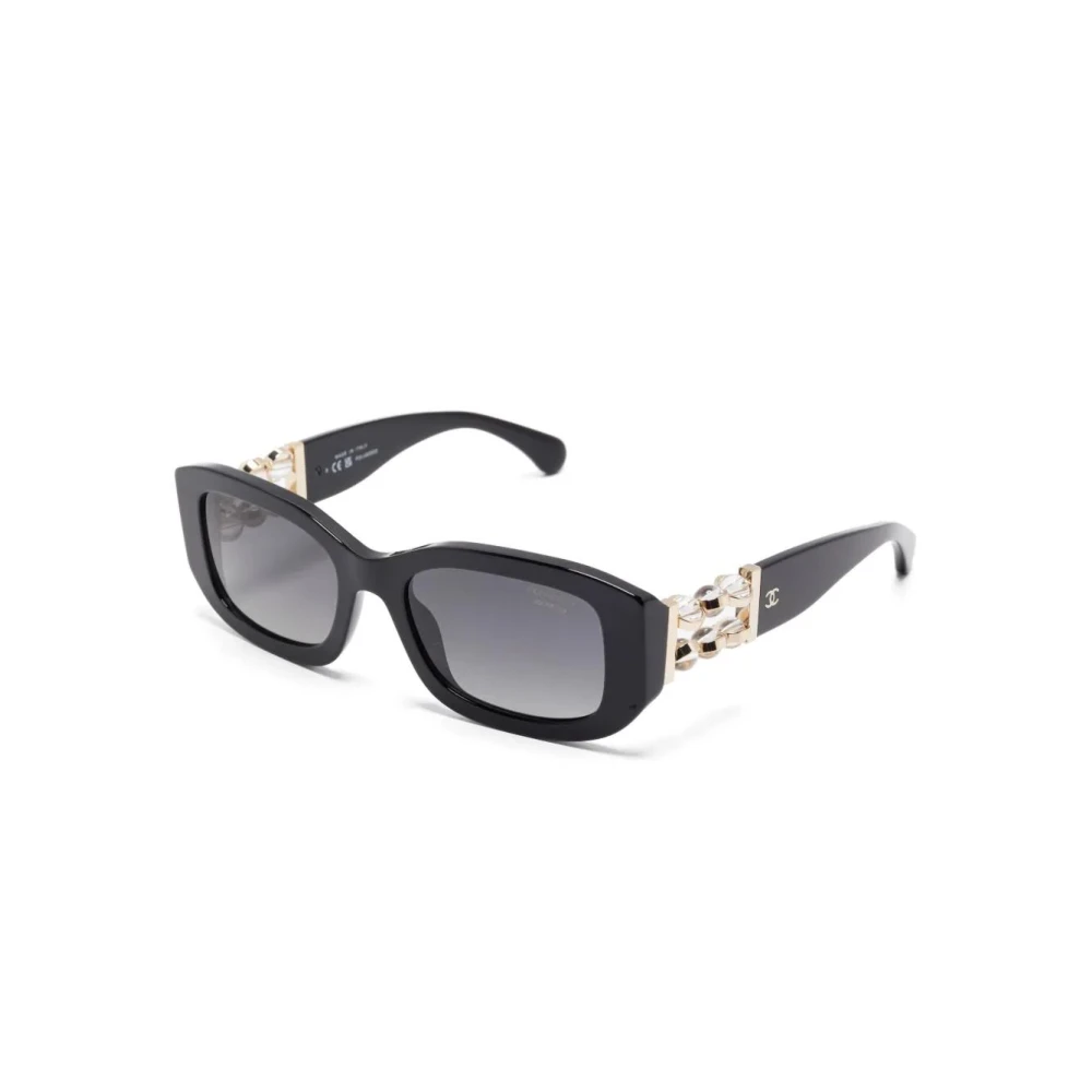 Chanel Women's Black Sunglasses, 53 Mm, Rectangle Sunglasses