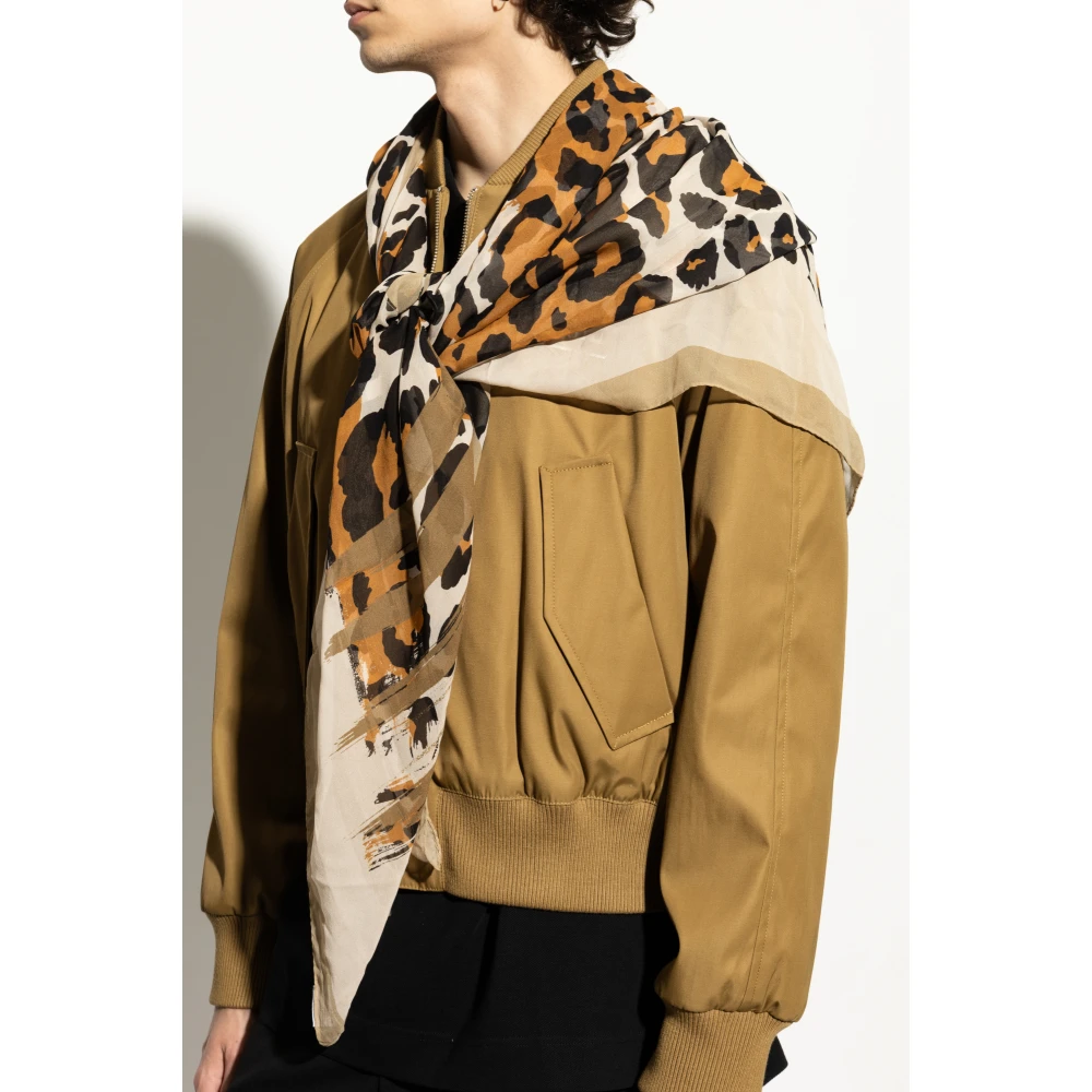 Moschino Zijden sjaal met dierenmotief Beige Unisex