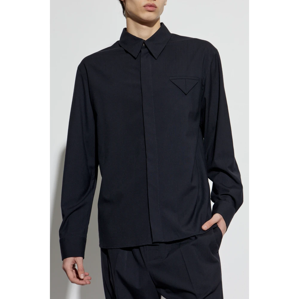 Bottega Veneta Wollen shirt Blue Heren