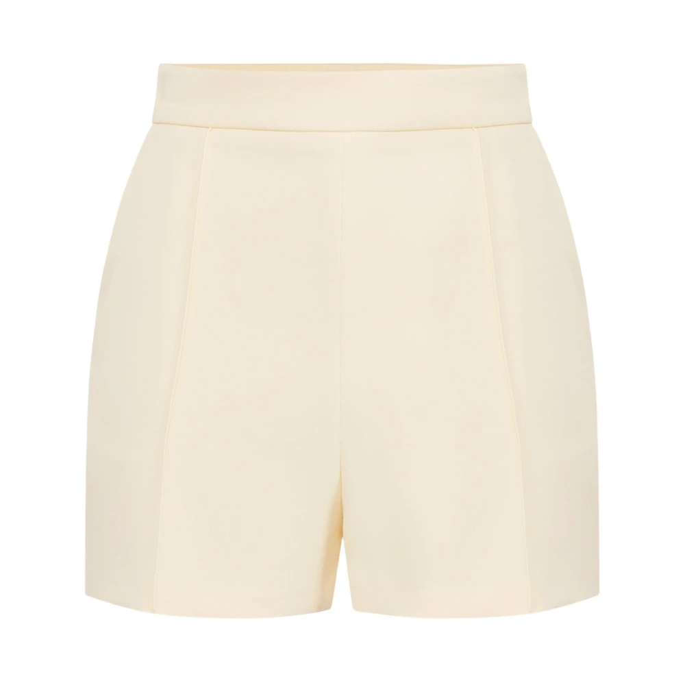 Elisabetta Franchi Kontrast Piping Midjeband Shorts Beige, Dam