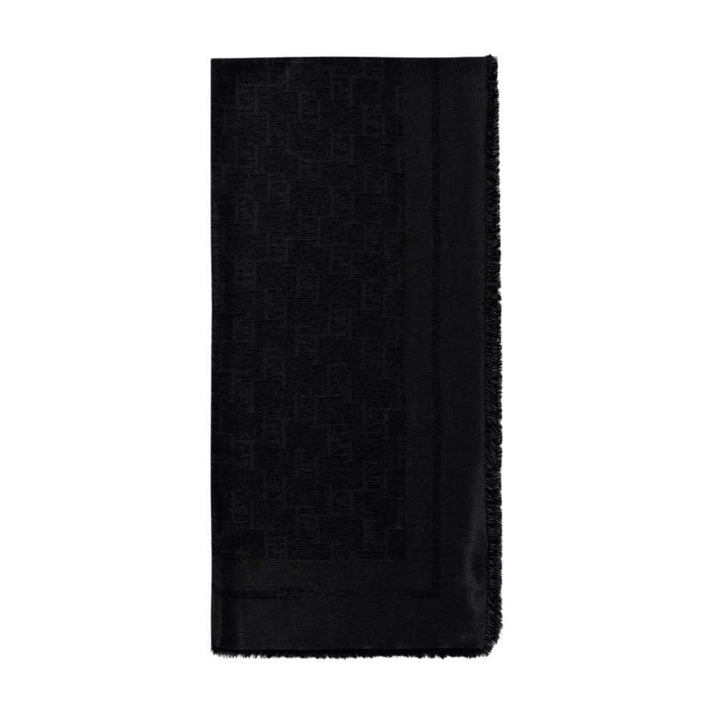 Elisabetta Franchi Women's Black Iscose Jacquard Pashmina Scarf