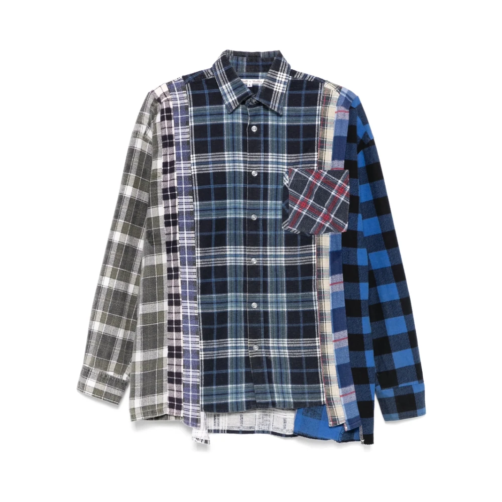 Needles Navy Blue Overhemd met Knoopsluiting Multicolor Heren