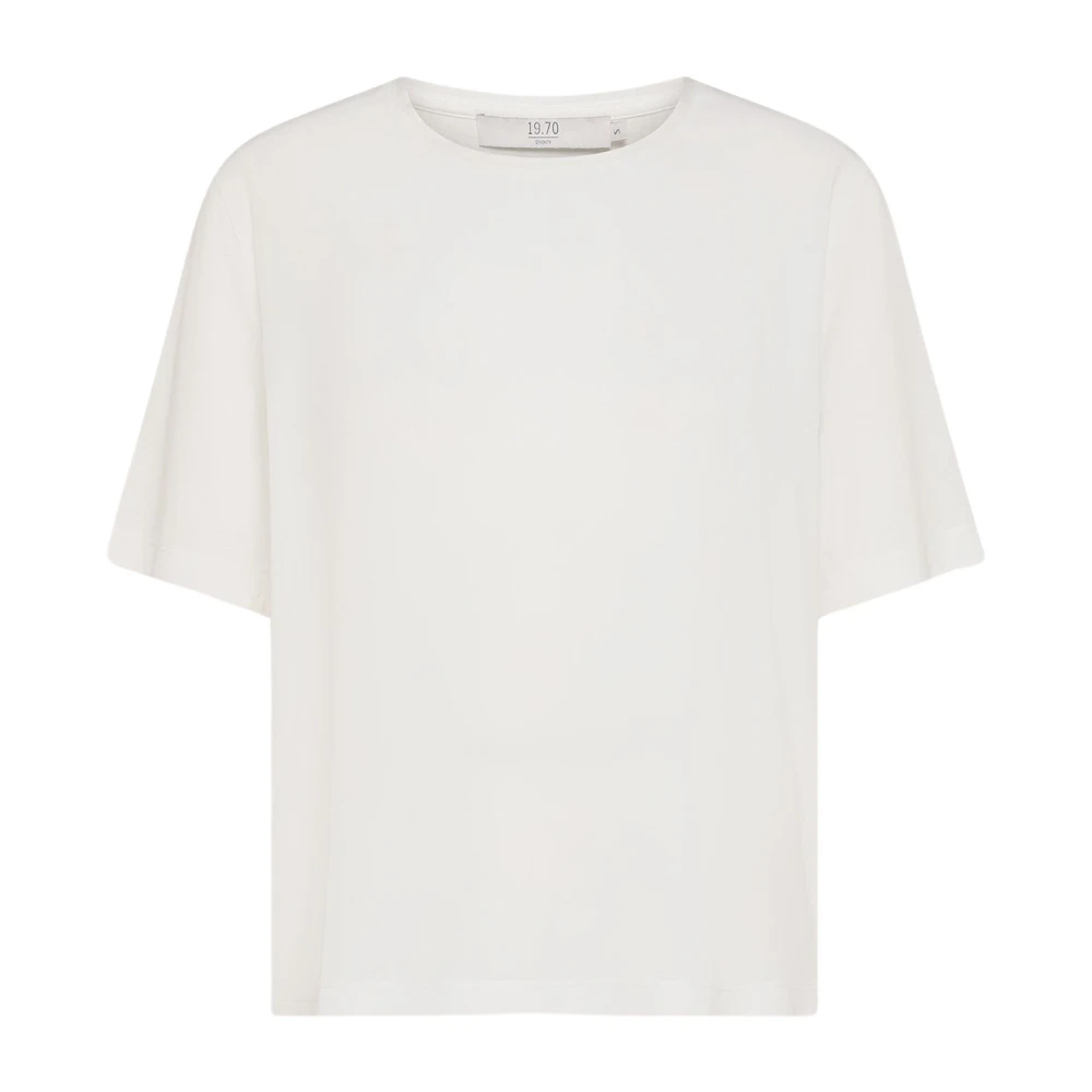 Seventy White Girocollo In Jersey Misto Seta - Female - T-Shirts - S - Tops