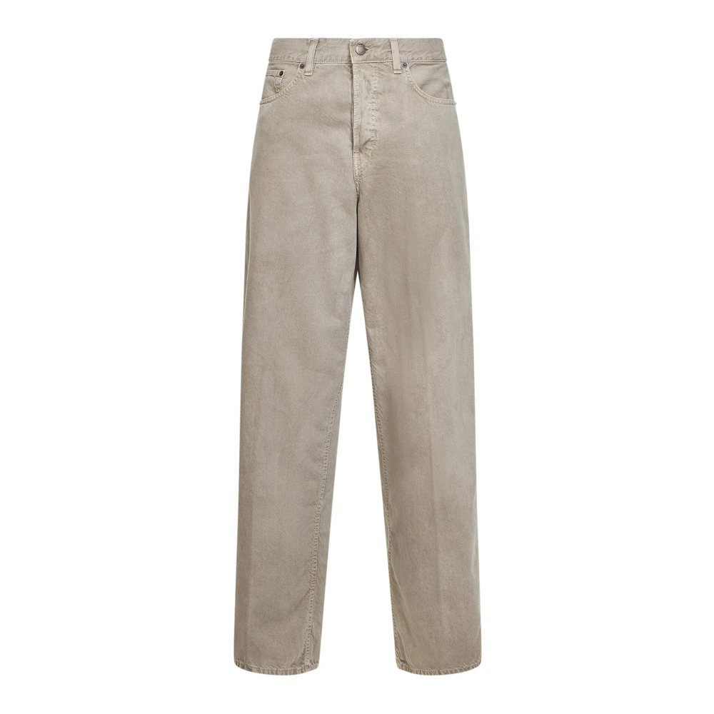 Haikure Women's Brown Straight Fit Jeans, W26, Wide Cotton And Linen Jeans