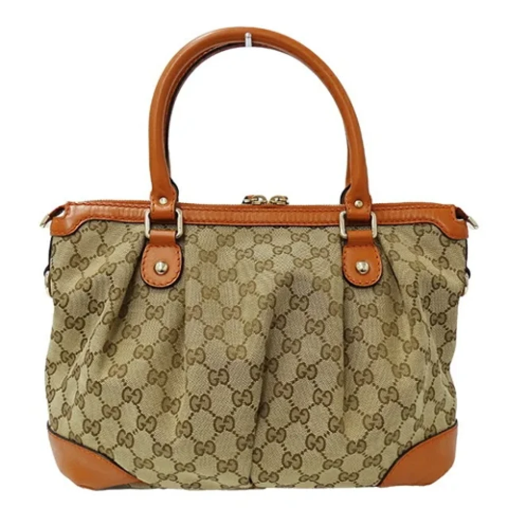Gucci Vintage Pre-owned Canvas gucci-bags Beige Dames
