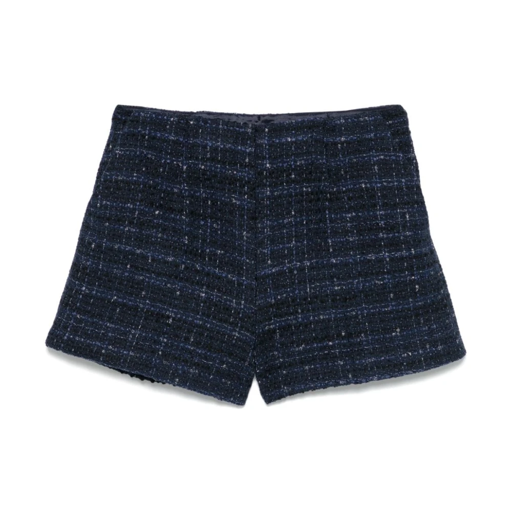 Twinset Zwarte Tweed Shorts met Dartdetails Black Dames