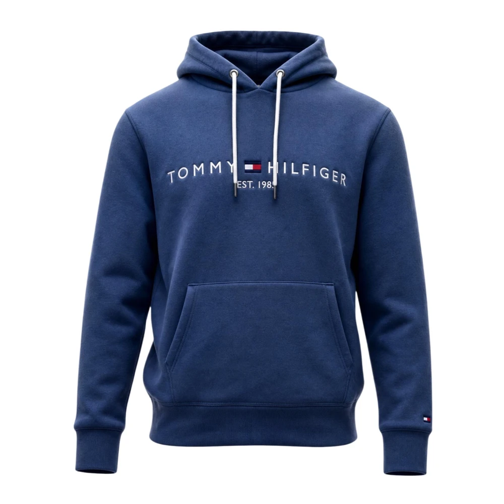 Tommy Hilfiger Embroidered Logo Hoodie - Male - Hoodies - Blue - M - Sweatshirts & Hoodies