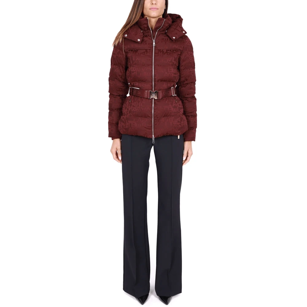Elisabetta Franchi Korte Nylon Jacquard Bordeaux Jas Red Dames