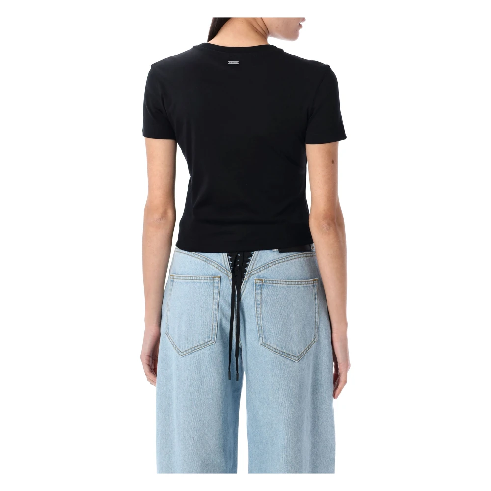 Mugler Piercing T-shirt voor een trendy look Black Dames