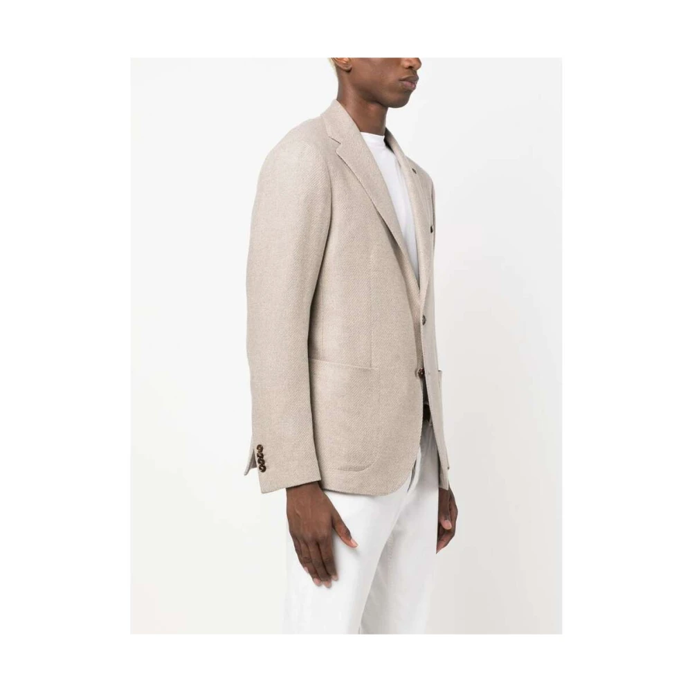 Tagliatore Beige Wolblend Blazer Beige Heren